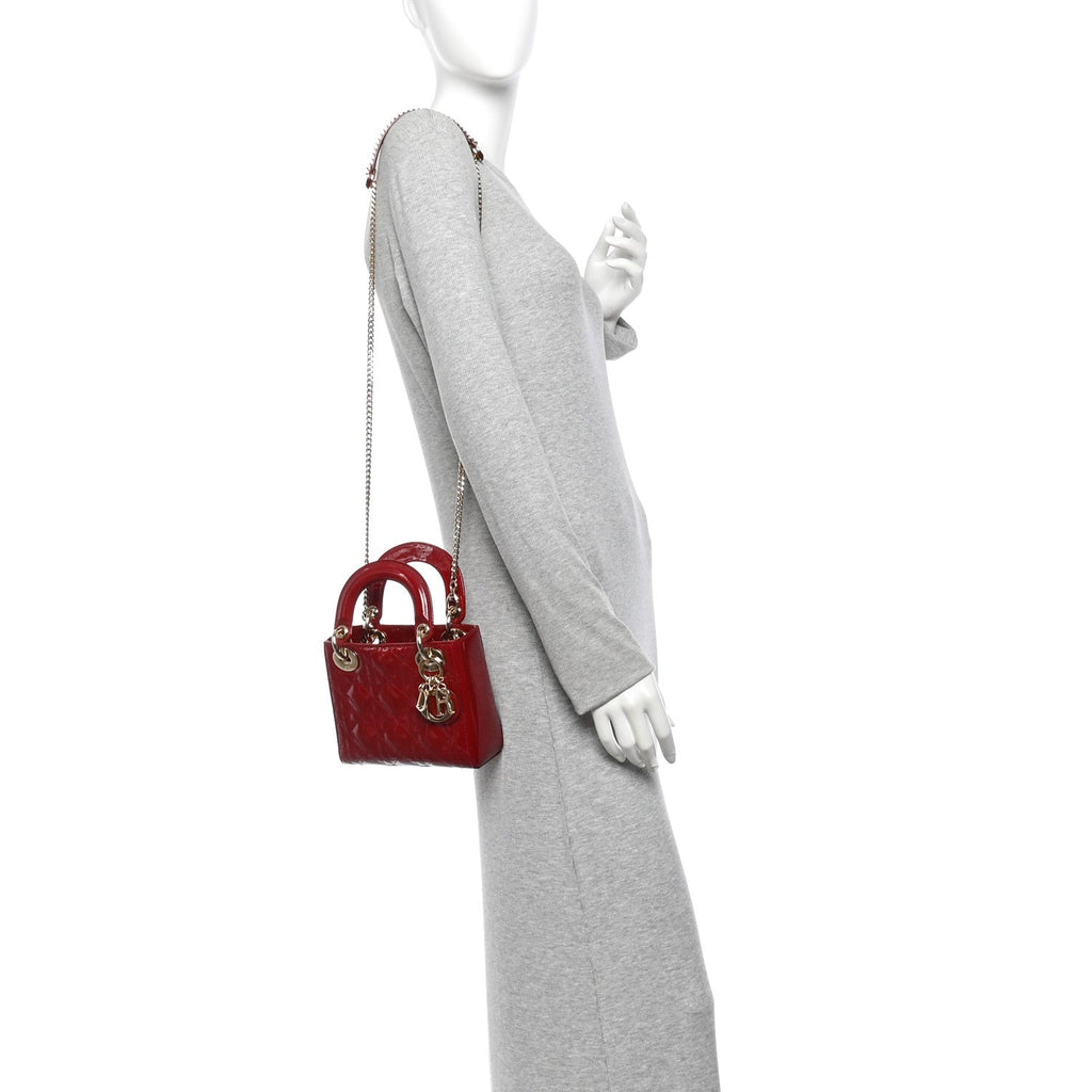 Patent Cannage Mini Lady Dior Red AT My store
