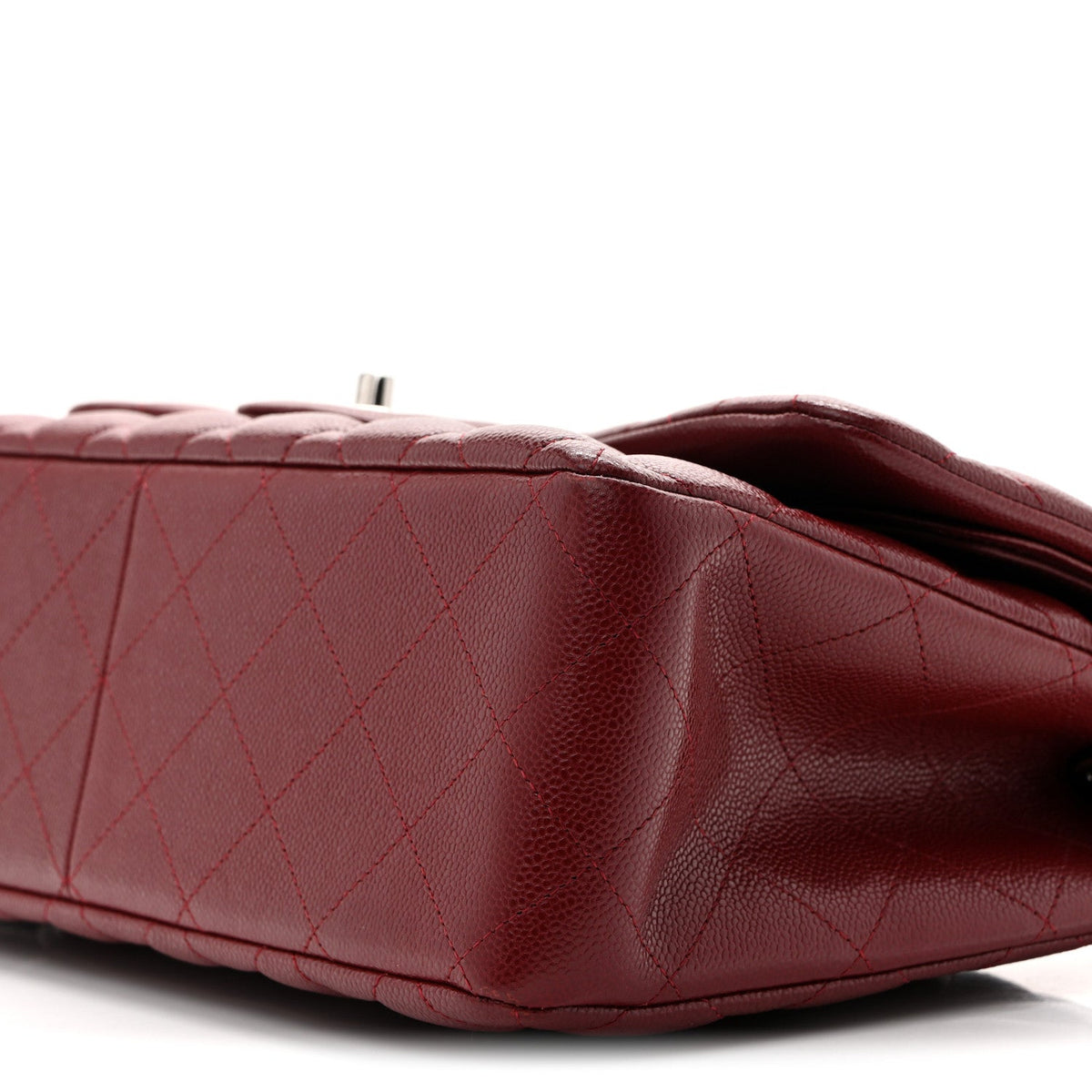 Caviar Quilted Jumbo Double Flap Burgundy At My store
