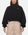 Top Seller Nike Women's Studio Fleece Oversized 1/4-Zip Cropped Top Black
