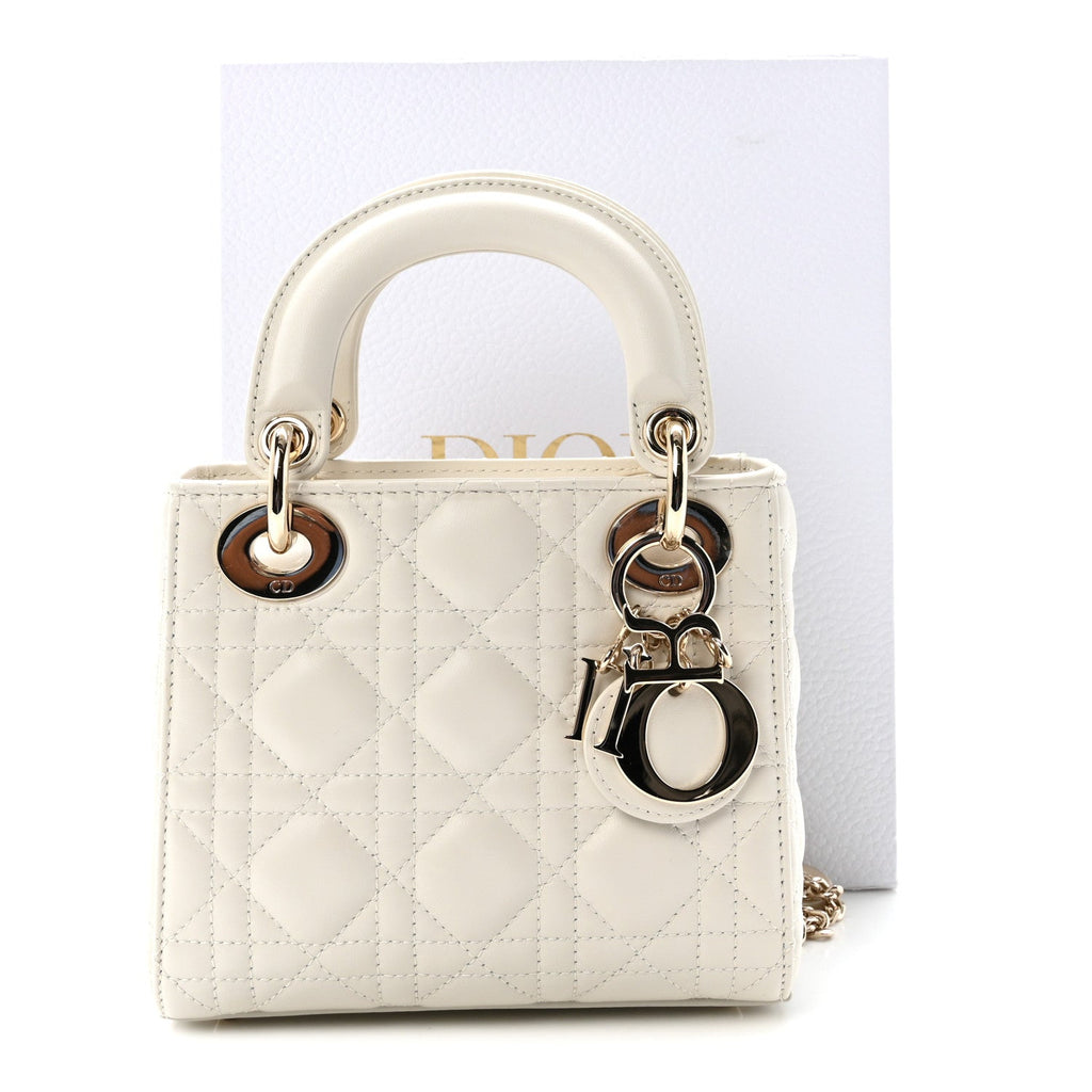 Lambskin Cannage Mini Lady Dior Latte AT My store