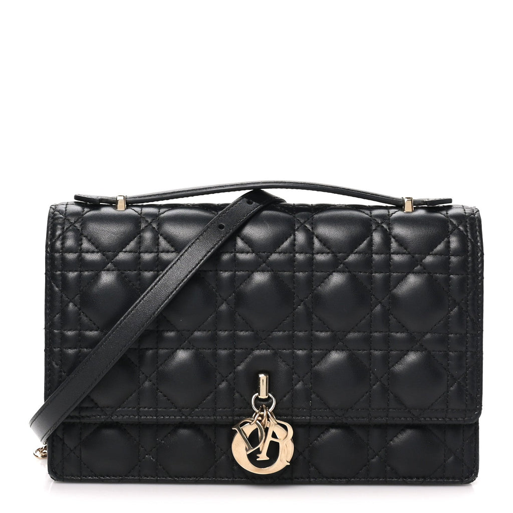 Lambskin Cannage Miss Dior Top Handle Bag Black AT My store