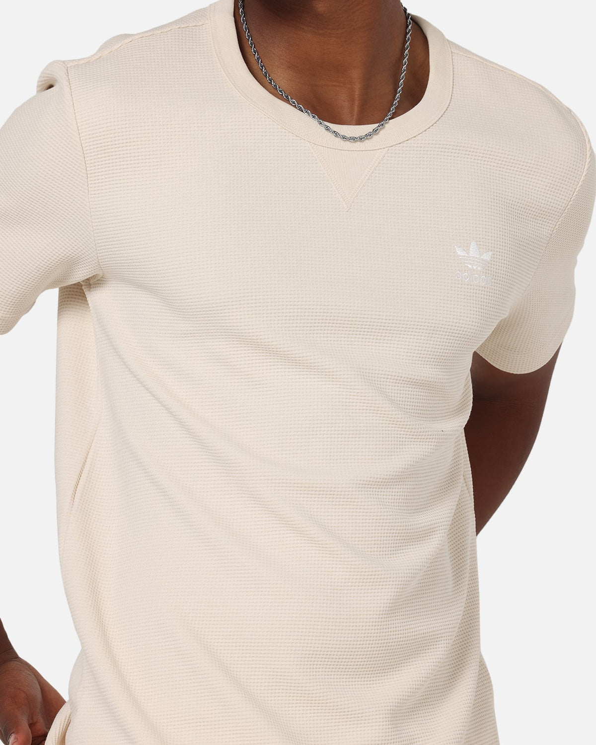 Best-Selling Adidas Trefoil Essentials Waffle T-Shirt Wonder White