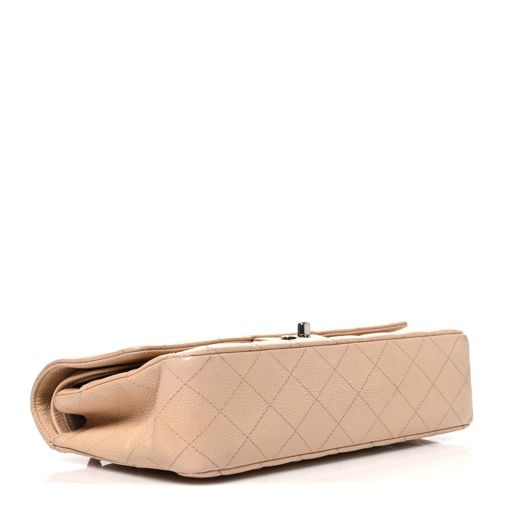 Caviar Quilted Medium Double Flap Beige At My store