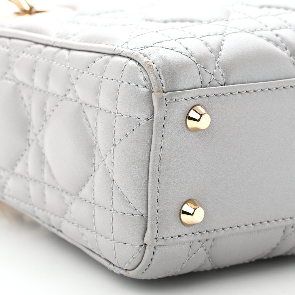 Lambskin Cannage Mini Lady Dior Gray Opaline Gray Opaline AT My store