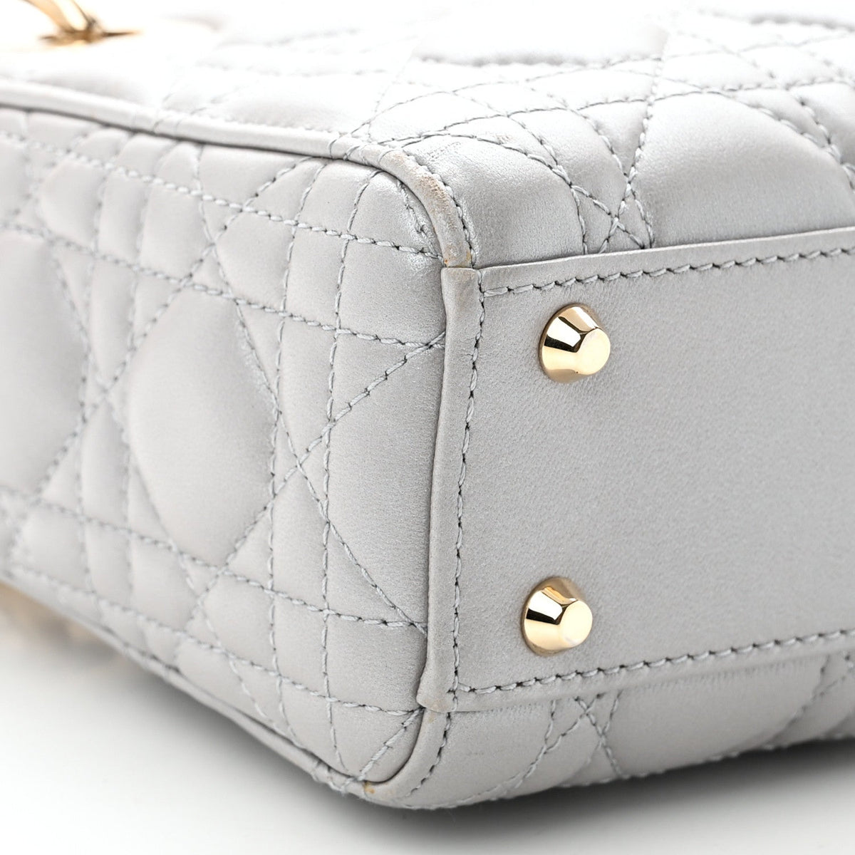 Lambskin Cannage Mini Lady Dior Gray Opaline Gray Opaline AT My store