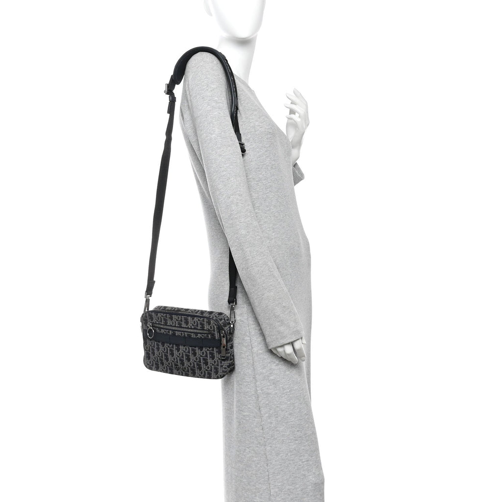 HOMME Oblique Jacquard Safari Messenger Navy Blue AT My store
