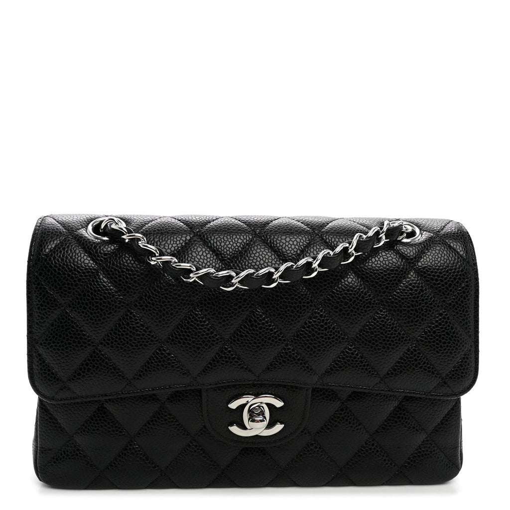 Caviar Quilted Small Double Flap Black At My store