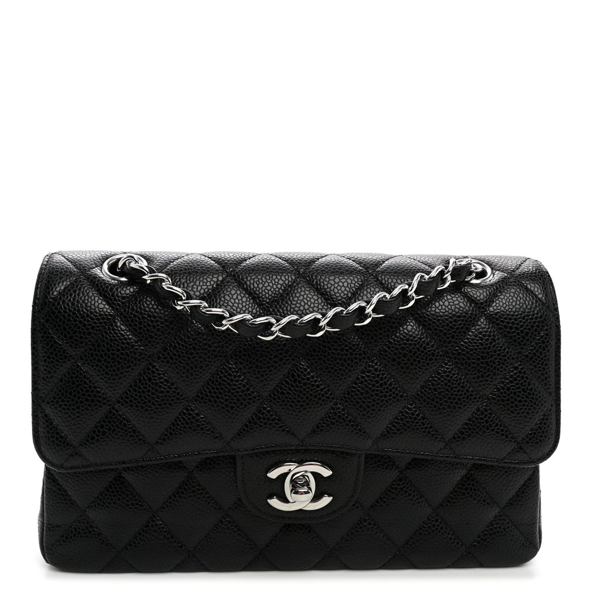 Caviar Quilted Small Double Flap Black At My store