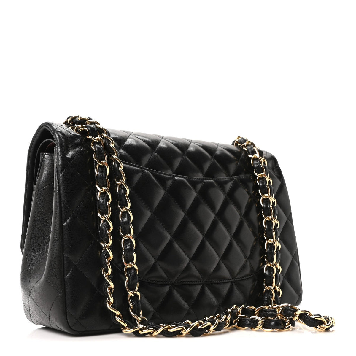 Lambskin Quilted Jumbo Double Flap Black At My store
