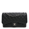 Caviar Quilted Jumbo Double Flap Black At My store