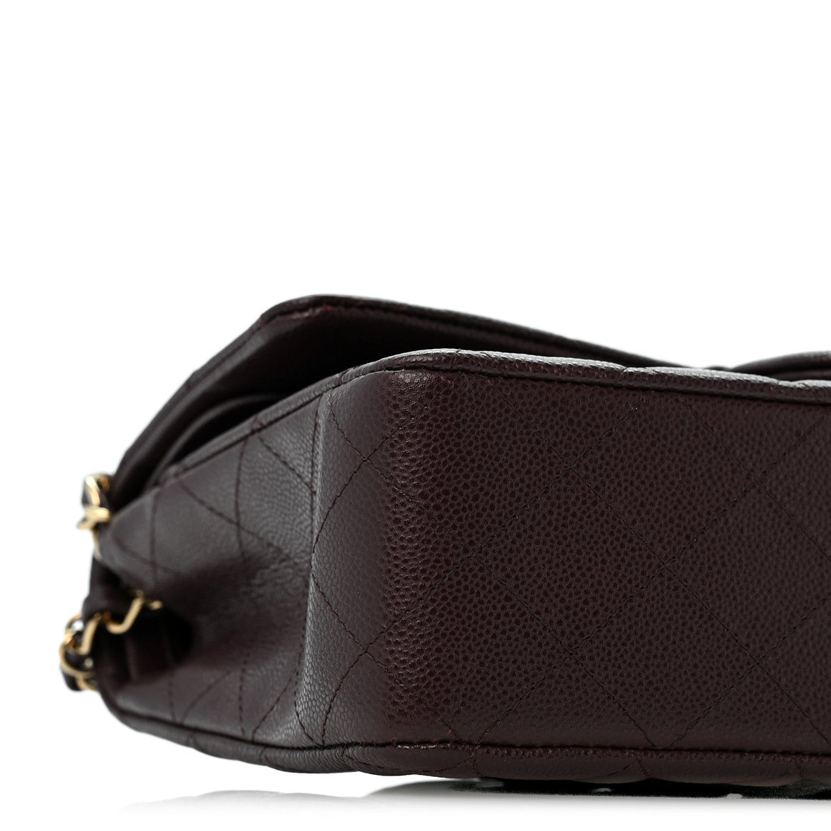 Caviar Quilted Medium Double Flap Dark Brown At My store
