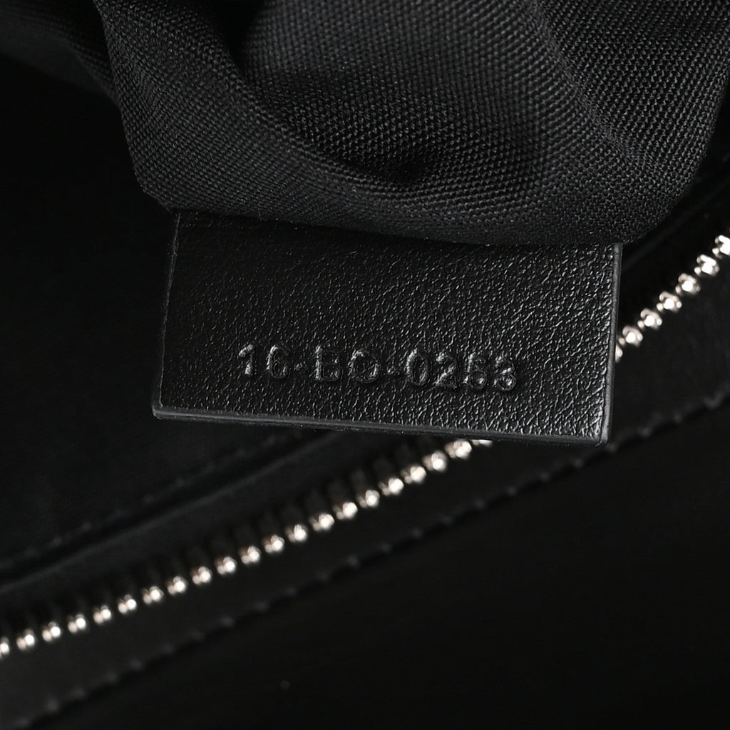 Calfskin Perforated Oblique Galaxy Mens Saddle Bag Black AT My store