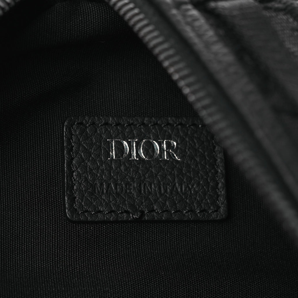 Grained Calfskin Oblique Scarab Sling Bag Black AT My store