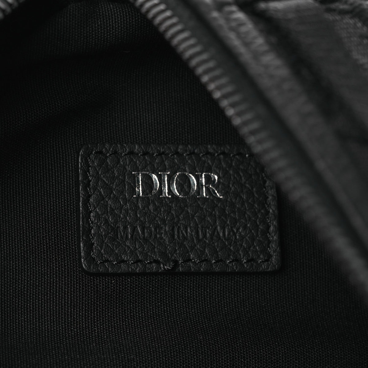 Grained Calfskin Oblique Scarab Sling Bag Black AT My store