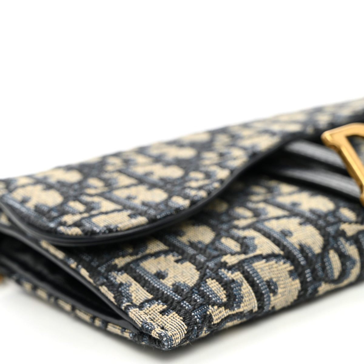 Oblique Saddle Chain Long Wallet Blue AT My store