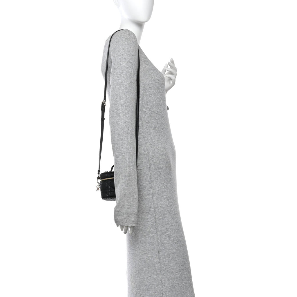 Lambskin Cannage Micro Lady Dior Vanity Case Black AT My store