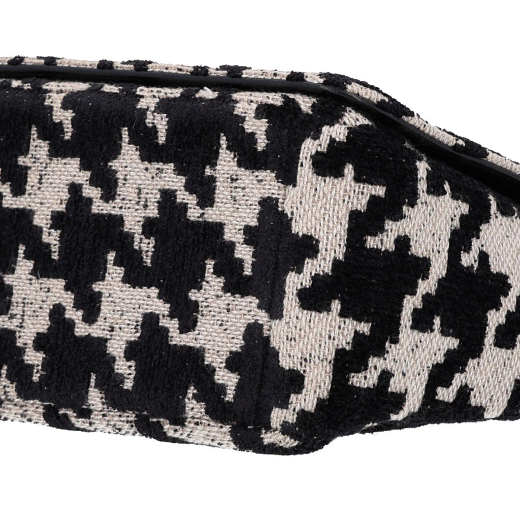 Technical Canvas Macro Houndstooth Medium Caro Bag Black White AT My store