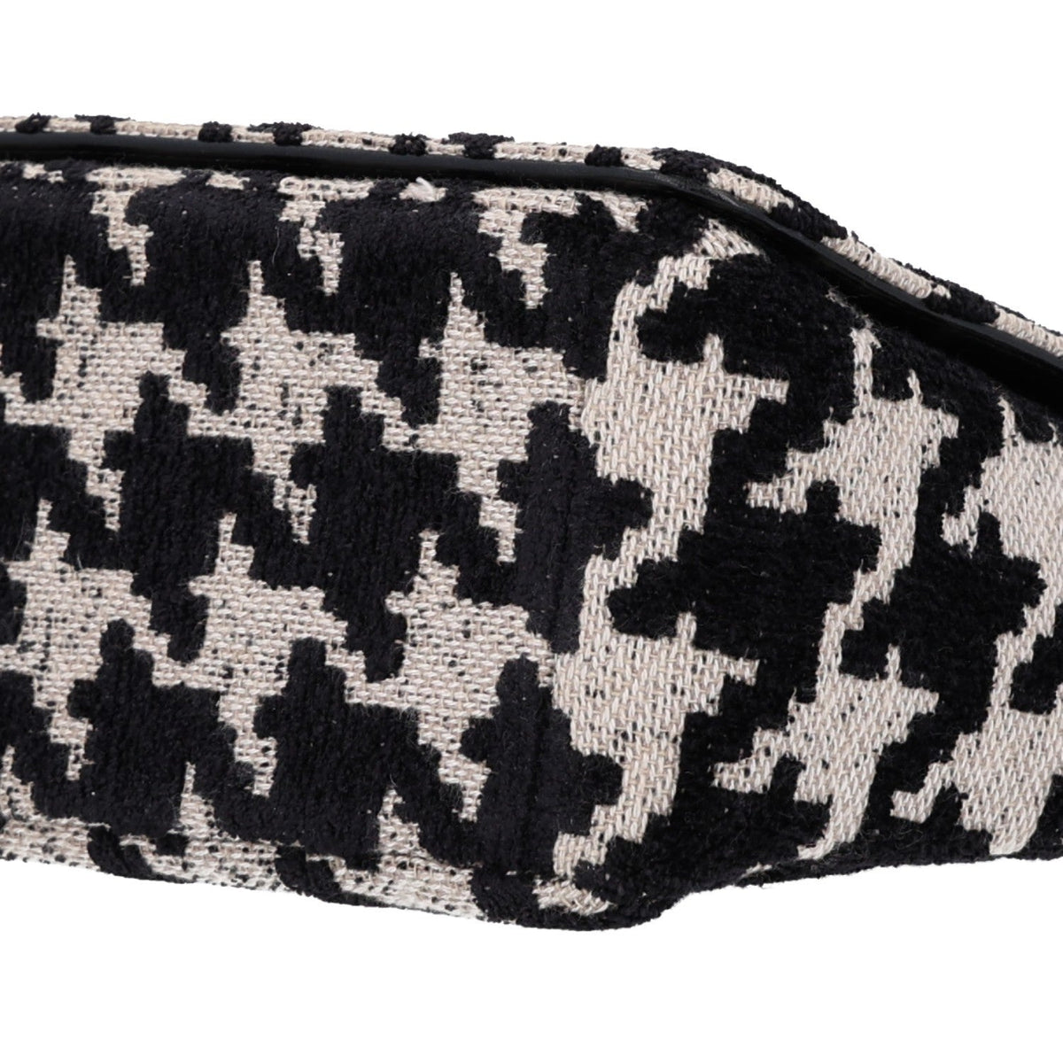 Technical Canvas Macro Houndstooth Medium Caro Bag Black White AT My store
