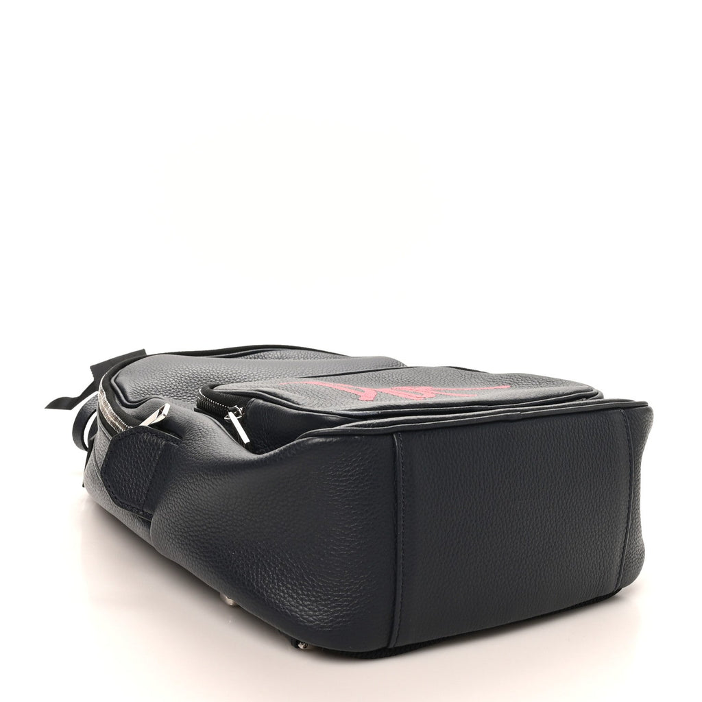 X SHAWN STUSSY Grained Calfskin Ox Head Crossbody Backpack Navy Blue AT My store