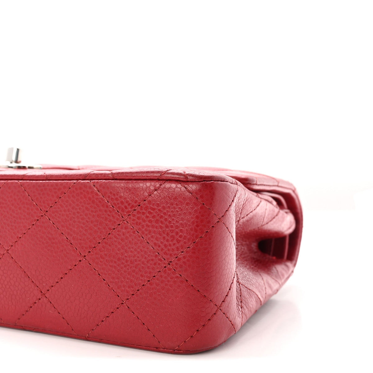 Caviar Quilted Medium Double Flap Red At My store