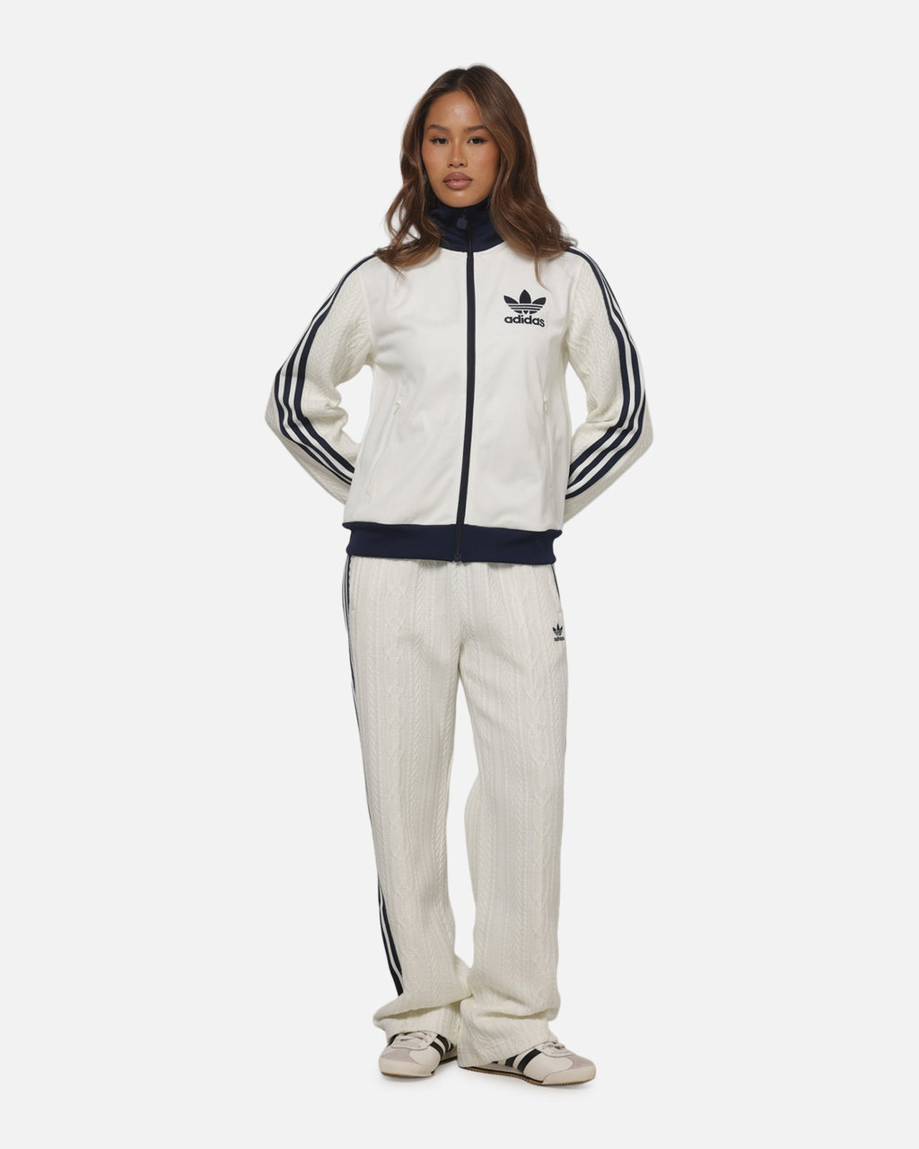 Best-Selling Adidas Women's Knit Classic Track Top Off White