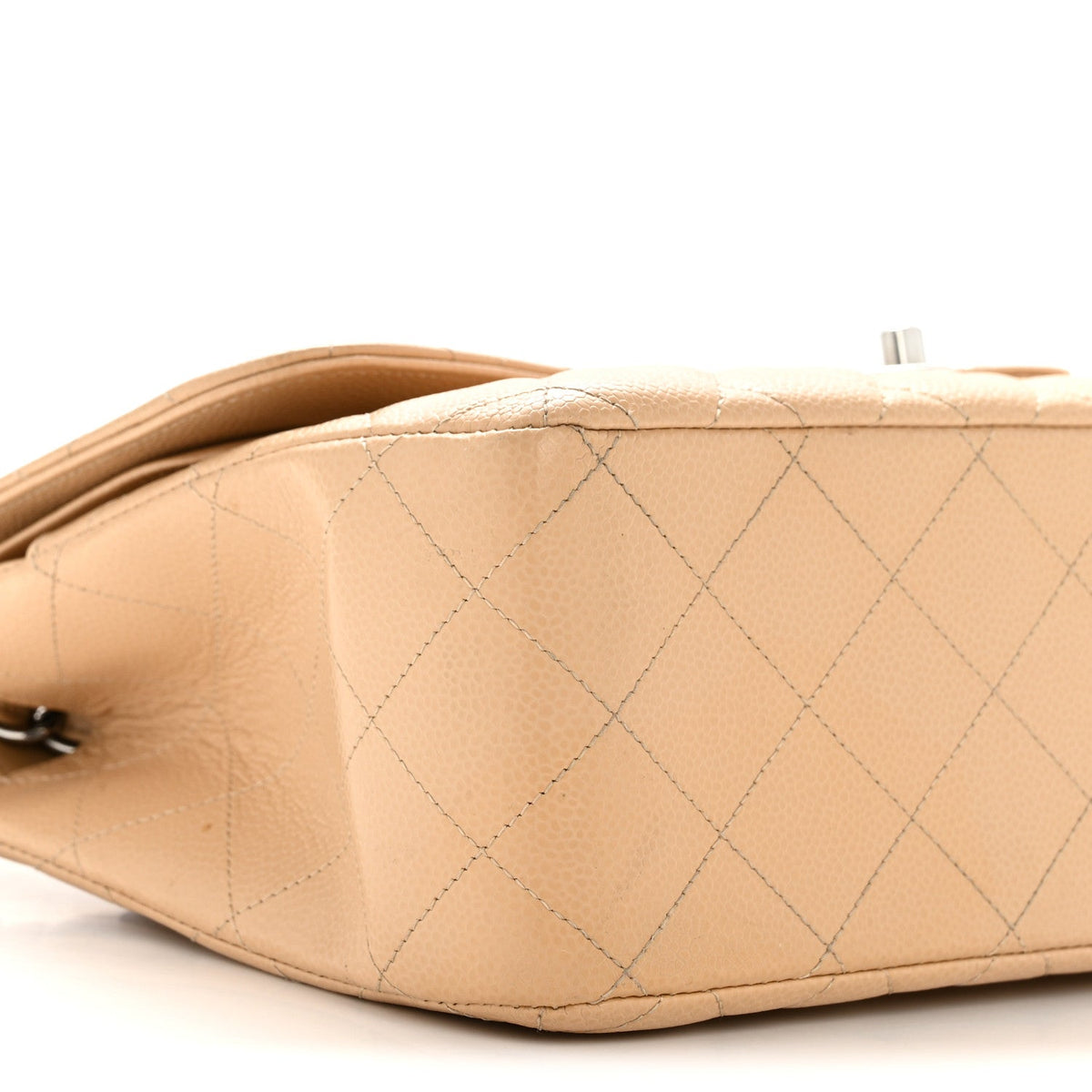 Caviar Quilted Jumbo Double Flap Beige Clair At My store