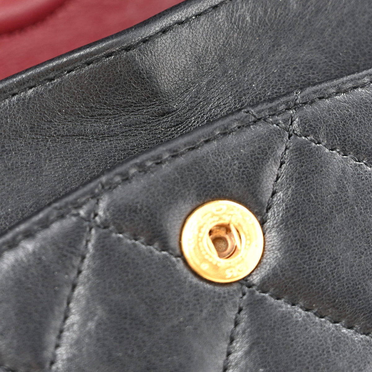 Lambskin Quilted Small Double Flap Black At My store