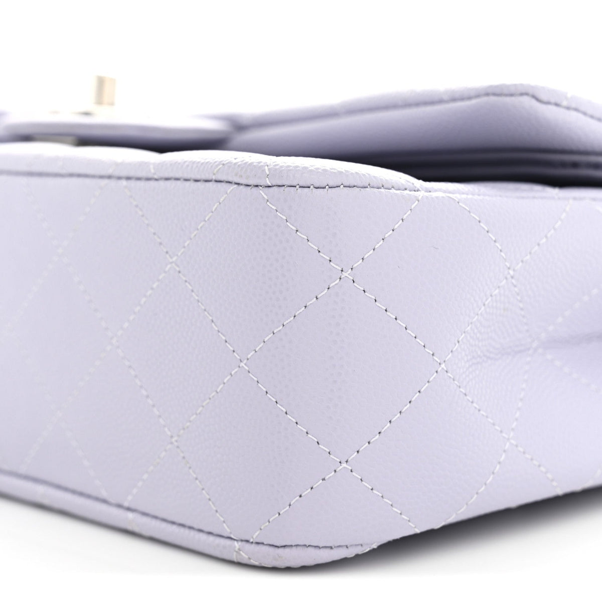 Caviar Quilted Medium Double Flap Light Purple At My store