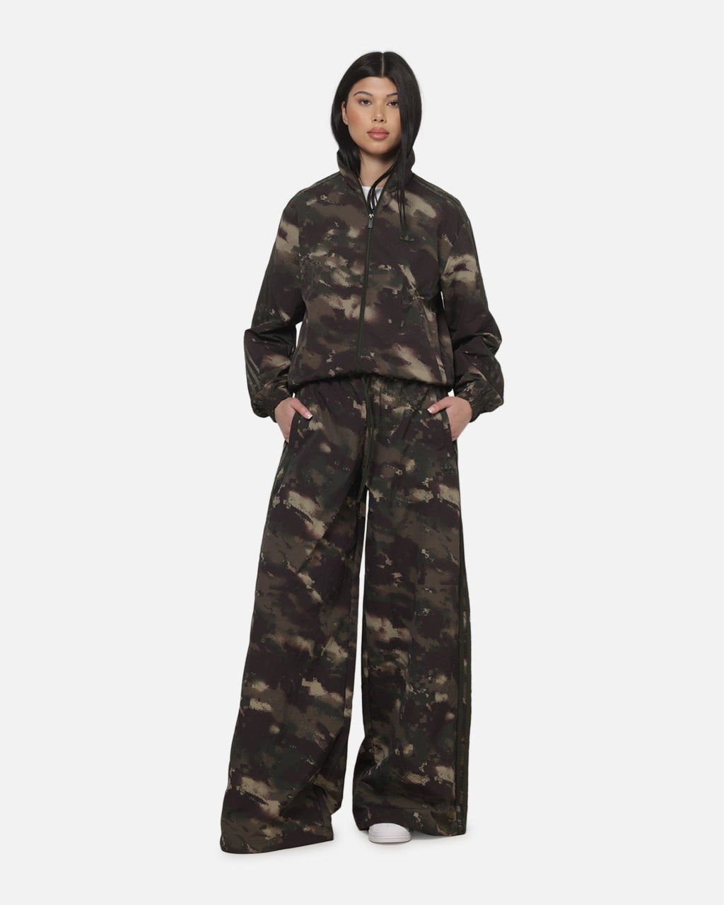 Best-Selling Adidas Women's Loose Track Top Green Camo