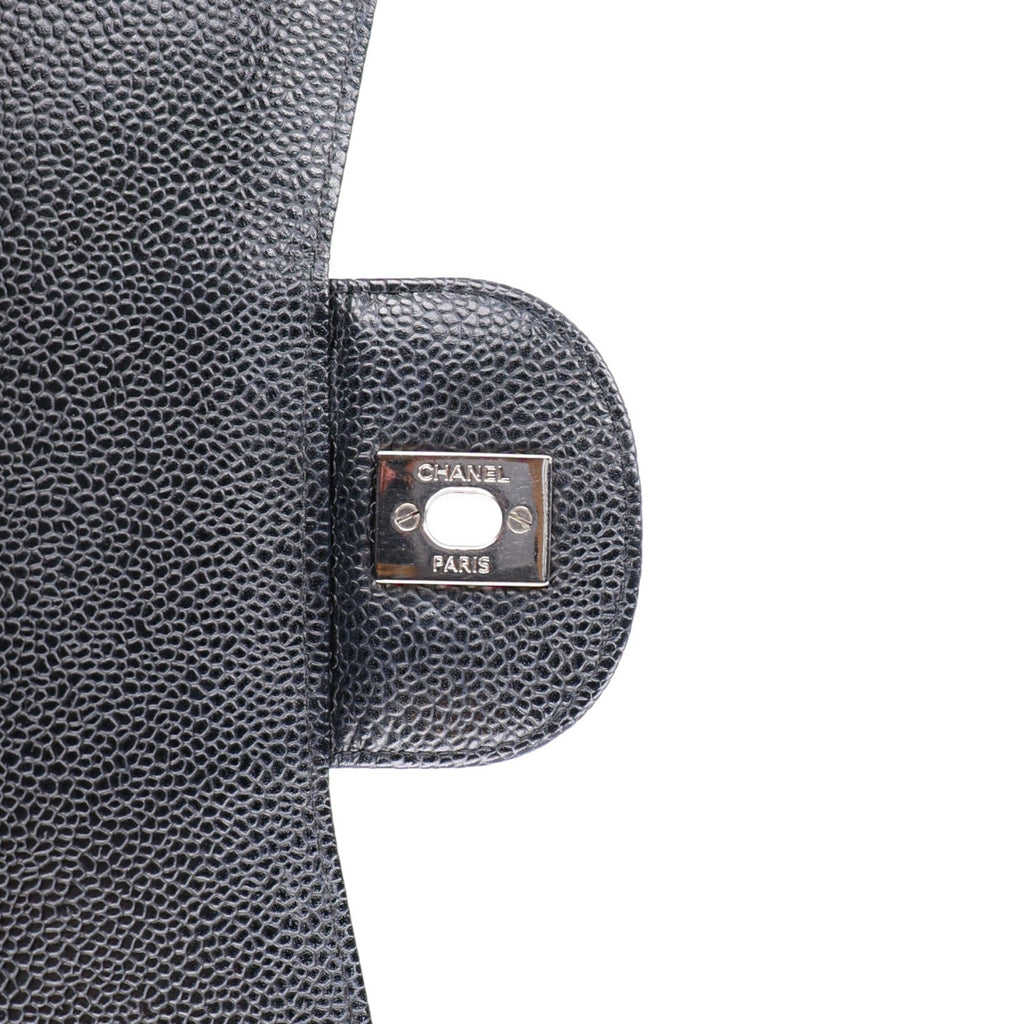 Caviar Quilted Jumbo Double Flap Black At My store