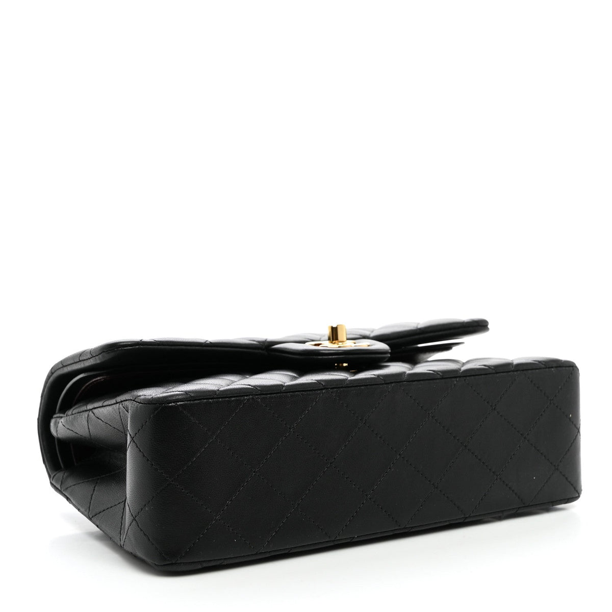 Lambskin Quilted Small Double Flap Black At My store