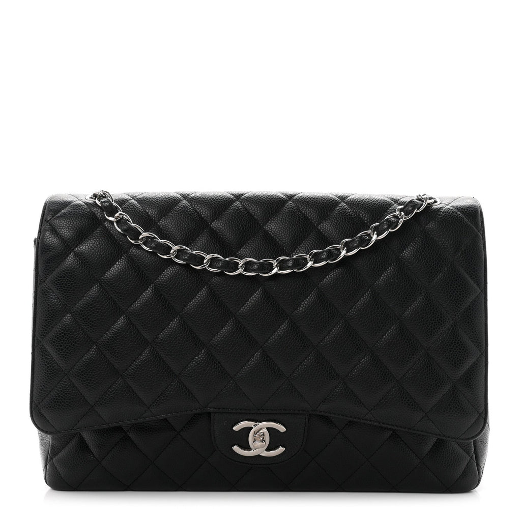 Caviar Quilted Maxi Double Flap Black At My store