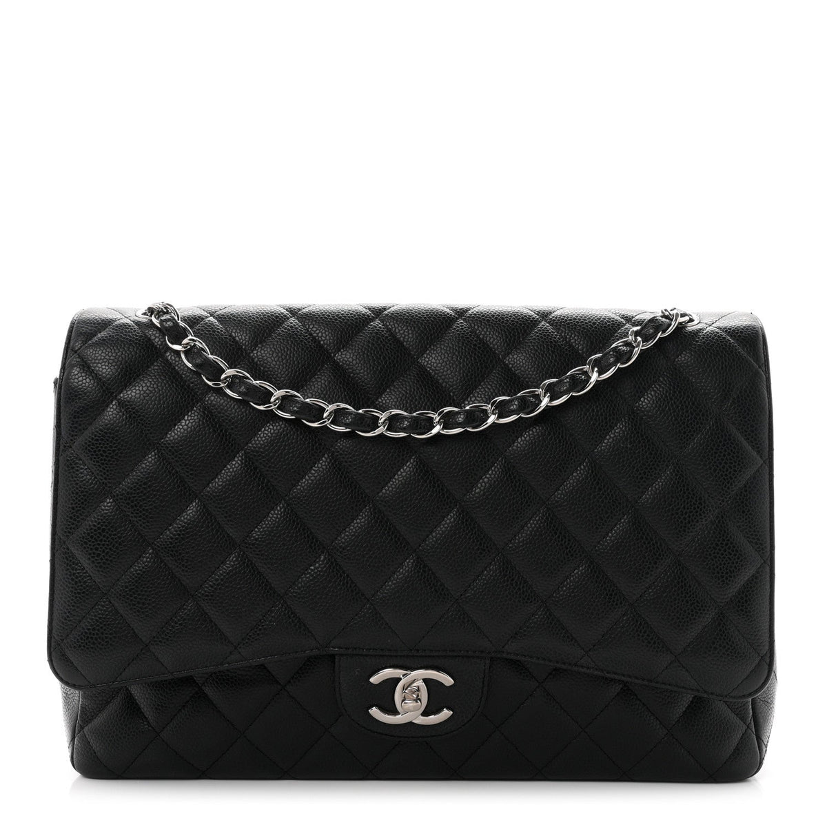 Caviar Quilted Maxi Double Flap Black At My store