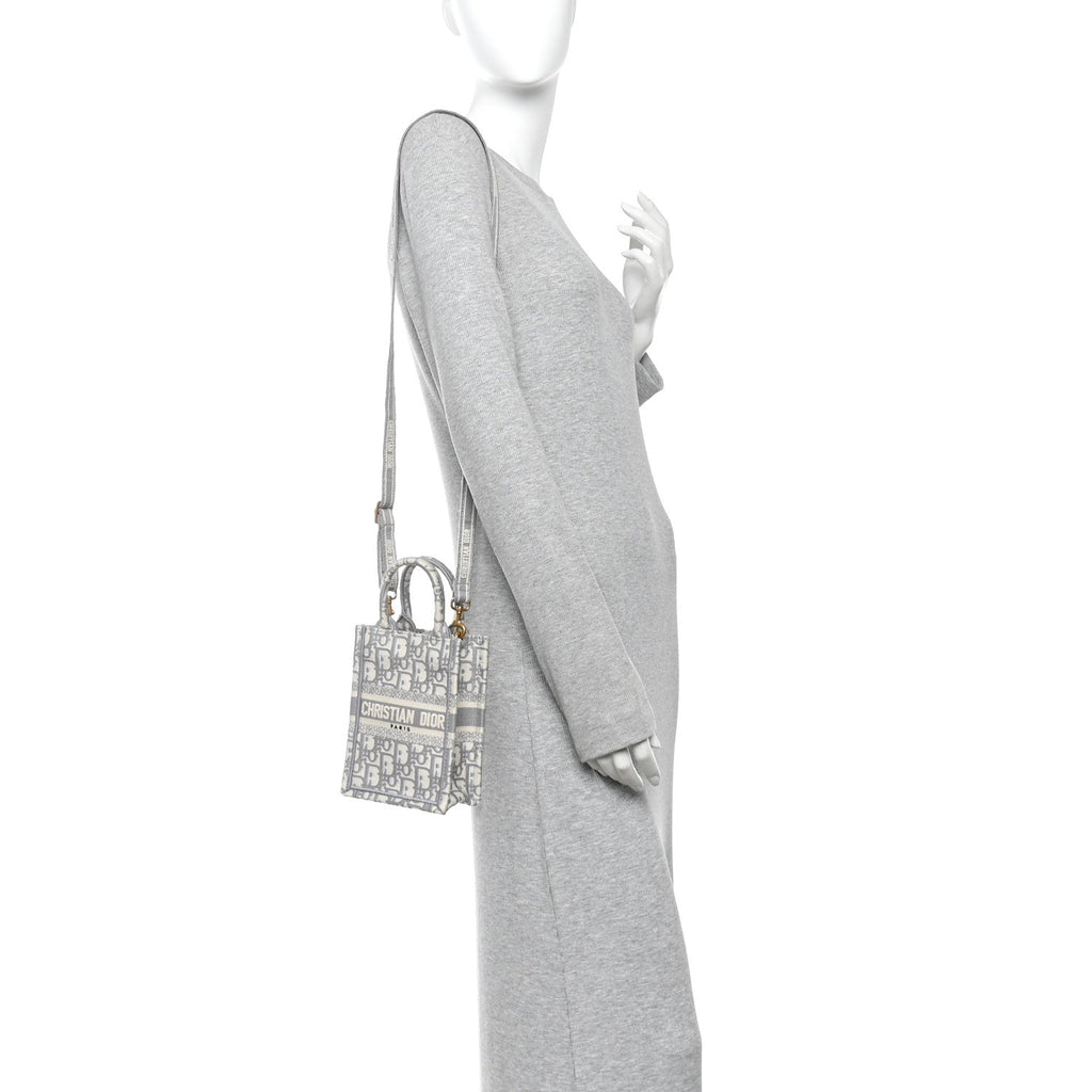 Oblique Mini Book Tote Phone Bag Grey AT My store
