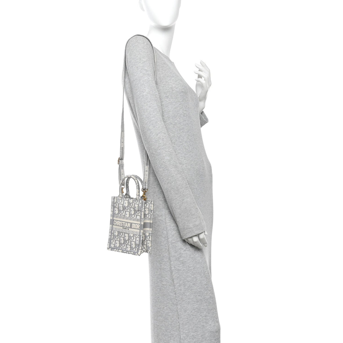 Oblique Mini Book Tote Phone Bag Grey AT My store