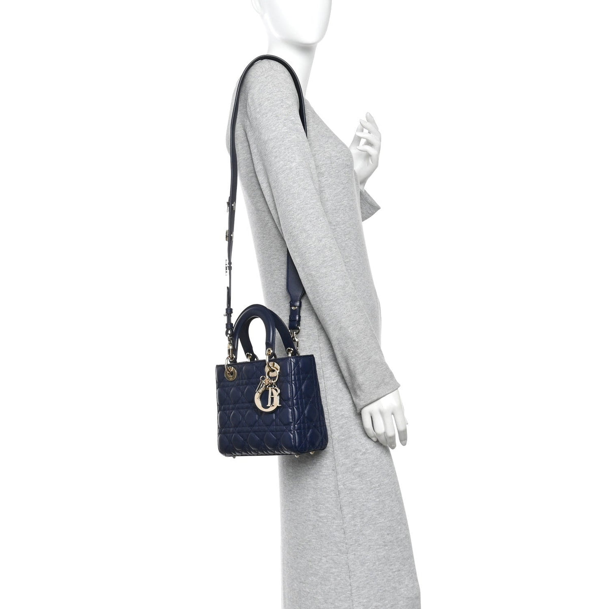 Lambskin Cannage Small Lucky Badges My Lady Dior Navy AT My store