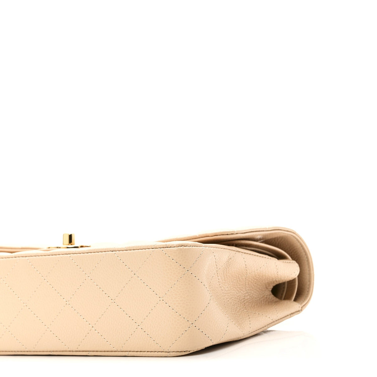 Caviar Quilted Medium Double Flap Beige At My store