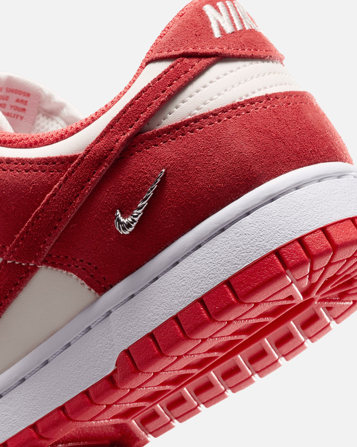 Top Seller Nike Women's Dunk Low Suede Sail/Lt Crimson-White-Metallic Silver