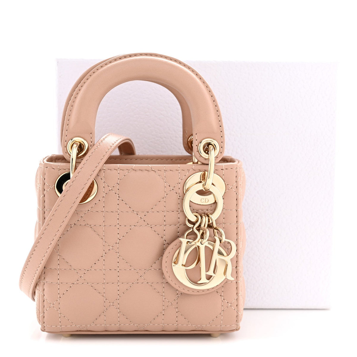 Lambskin Cannage Micro Lady Dior Rose Des Vents AT My store