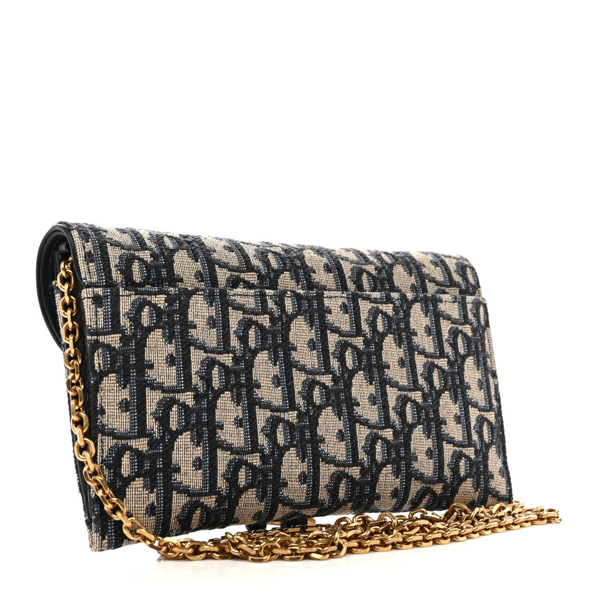 Oblique Saddle Chain Long Wallet Blue AT My store
