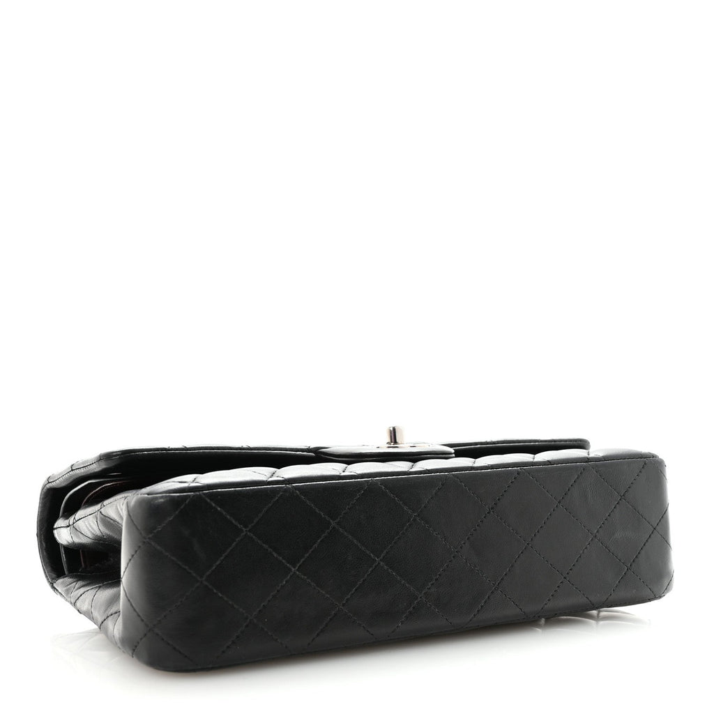 Lambskin Quilted Medium Double Flap Black At My store