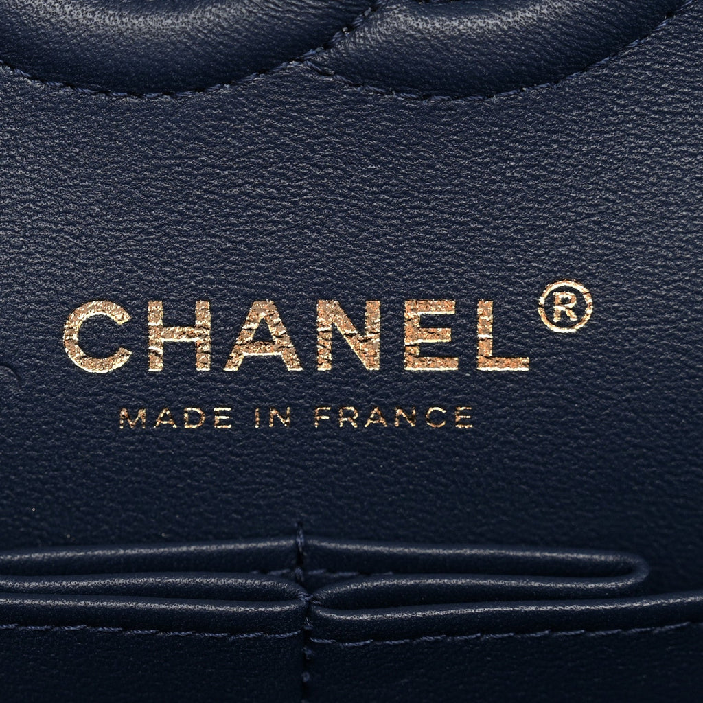 Printed Denim Quilted Small Double Flap Blue At My store