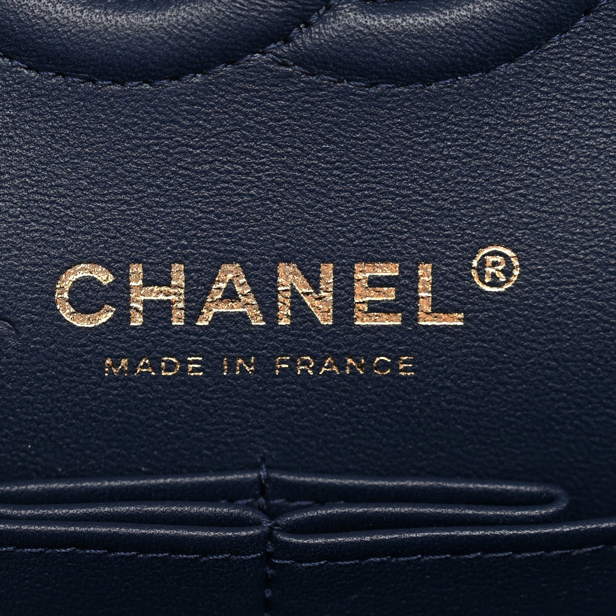 Printed Denim Quilted Small Double Flap Blue At My store