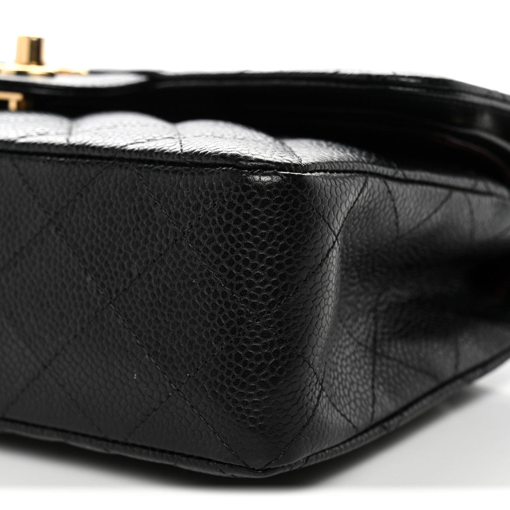 Caviar Quilted Small Double Flap Black At My store