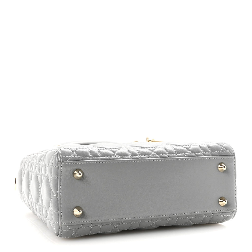 Lambskin Cannage Small My Lucky Badges My Lady Dior Grey AT My store
