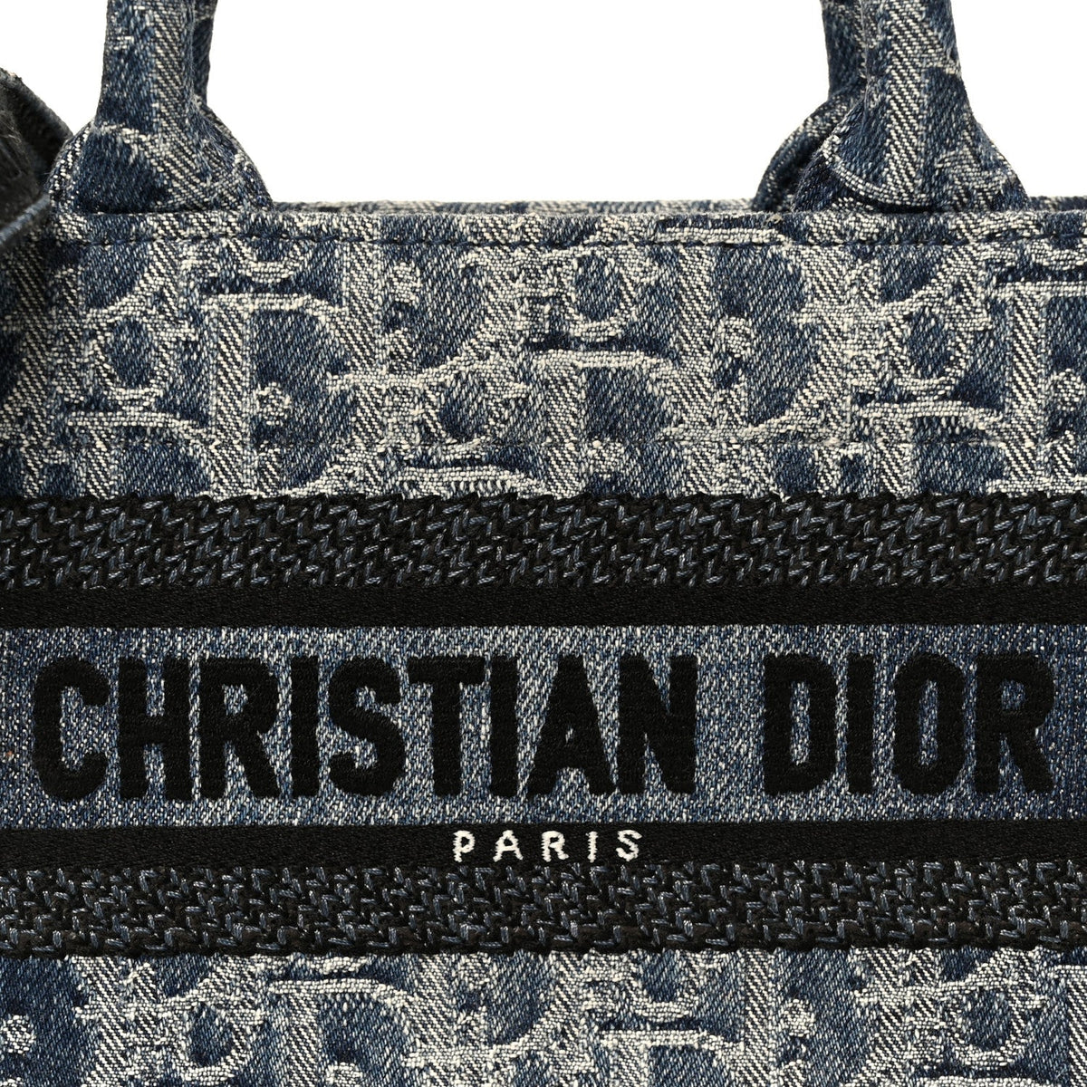 Denim Oblique Mini Book Tote With Strap Blue AT My store