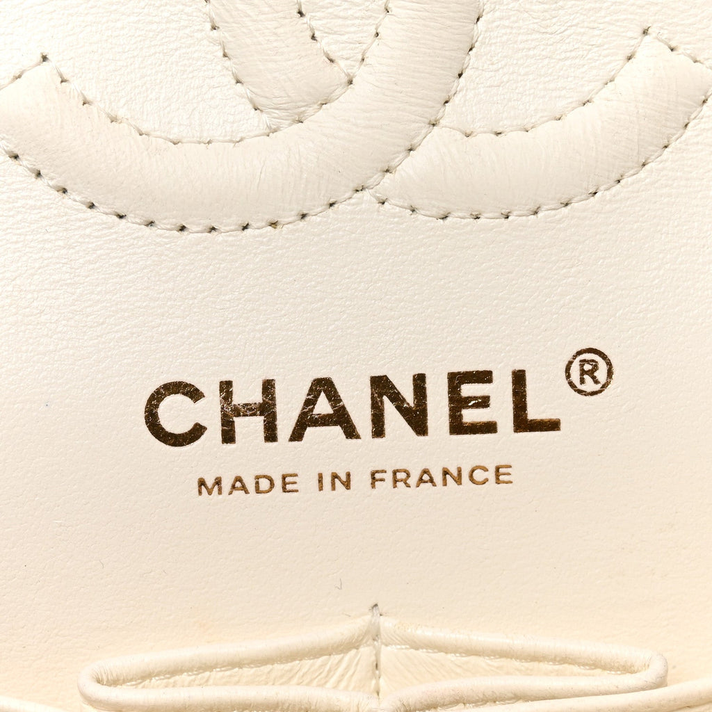 Caviar Quilted Small Double Flap White At My store