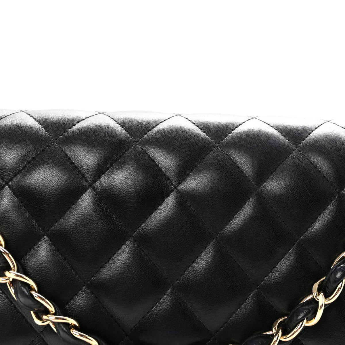 Lambskin Quilted Jumbo Double Flap Black At My store