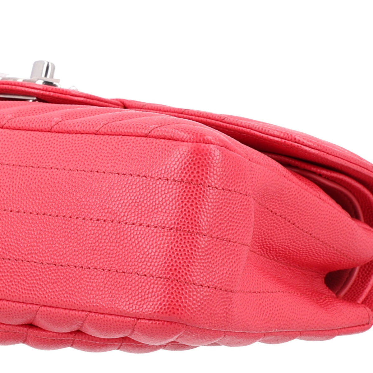 Caviar Chevron Quilted Small Double Flap Dark Pink At My store