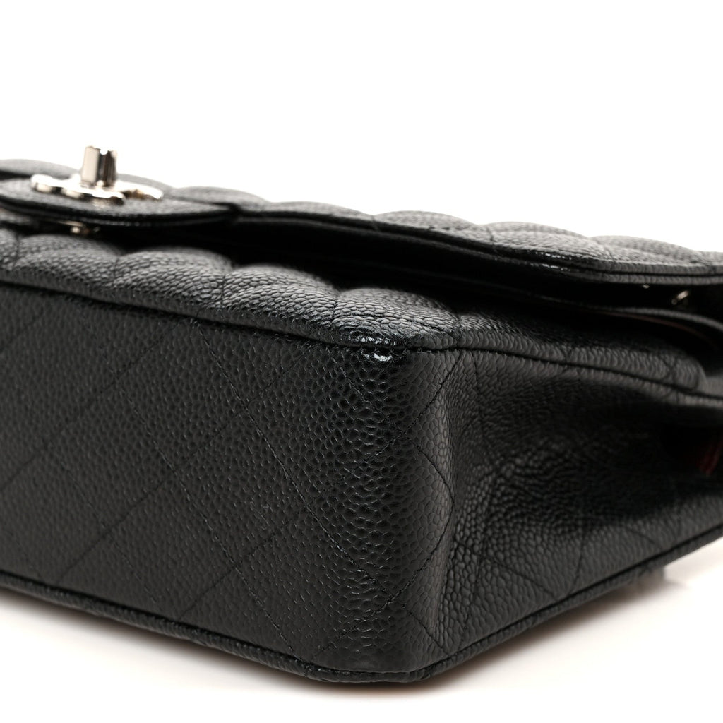 Caviar Quilted Medium Double Flap Black At My store